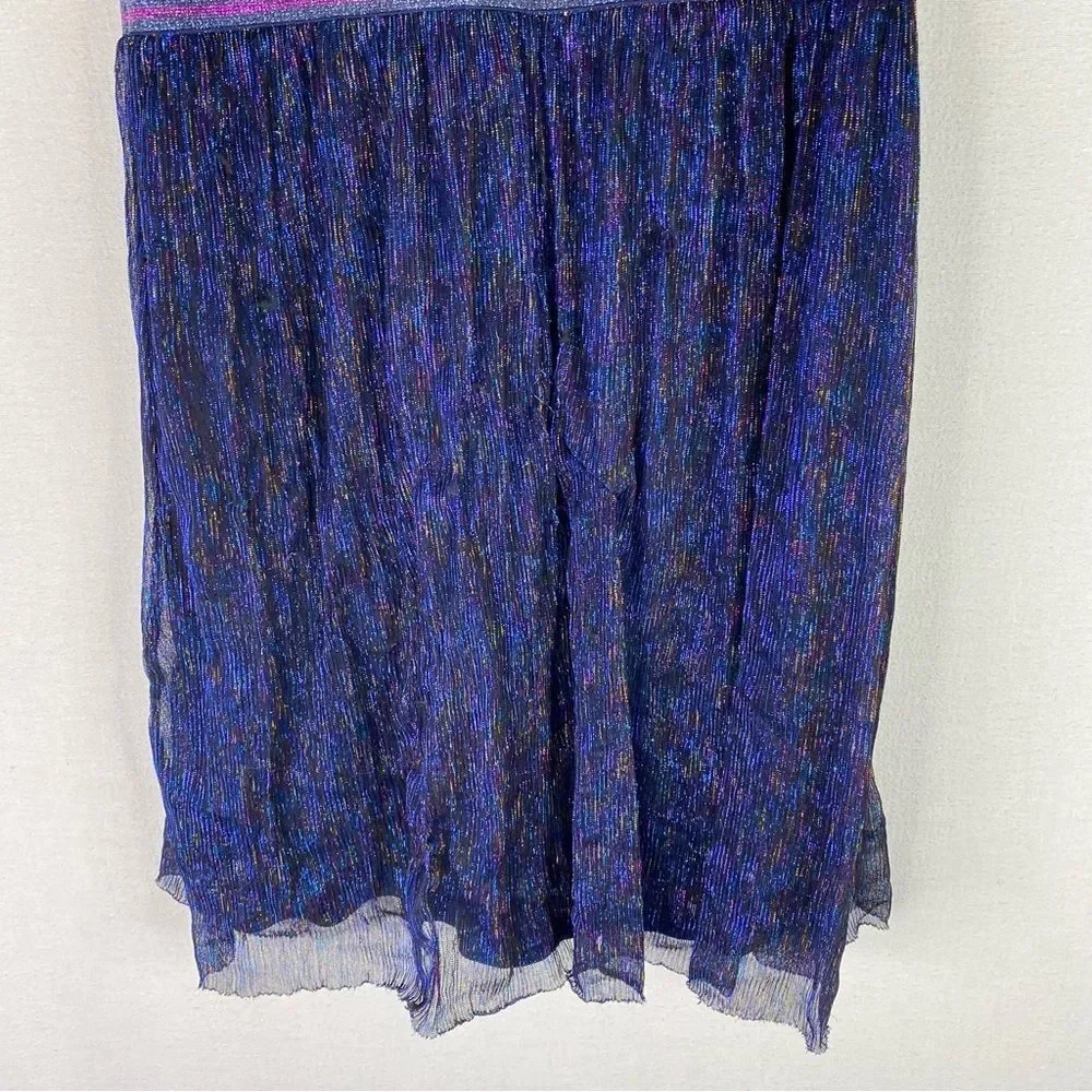 Wonder Nation Dress Girls Blue Purple Glitter Metallic Sleeveless Stretch XXL